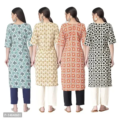 New Crepe Combo Printed Kurtis For Women Pack Of 4-thumb2