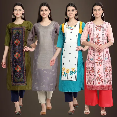 Stylish Fancy Crepe Kurtis Pack Of 4