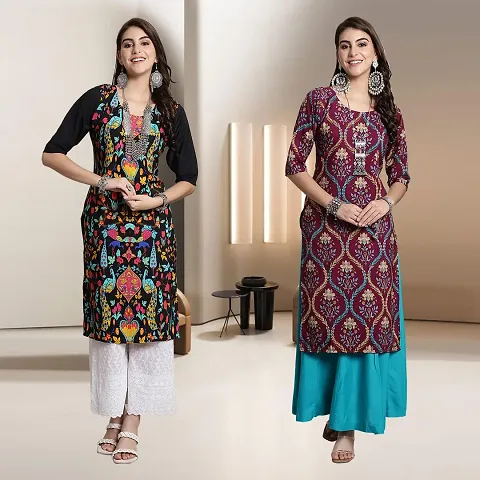 Fancy Rayon Kurtis For Women Pack Of 2