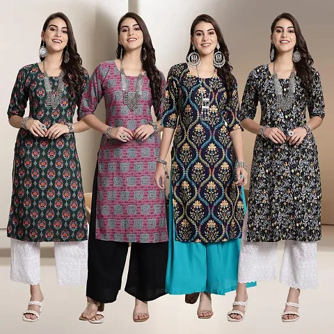 Fancy Crepe Kurtis for Women Pack Of 4