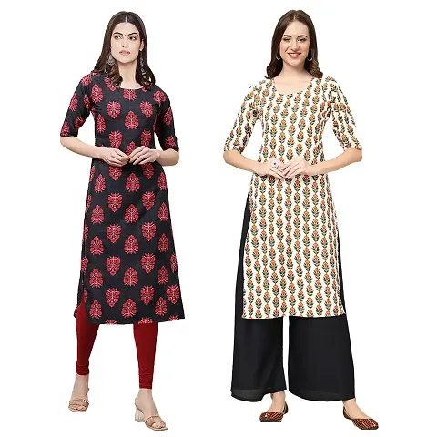 Stylish Crepe Printed Kurti - Pack of 2