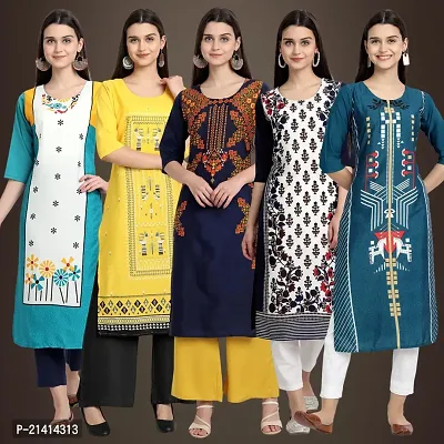 Fancy Crepe Kurtis For Women Pack Of 5-thumb0