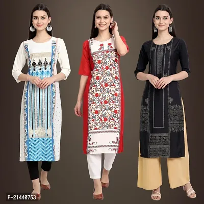 Fancy Crepe Kurtis for Women Pack Of 3-thumb0