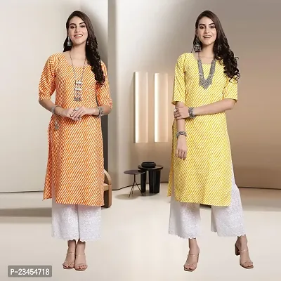 Fancy Rayon Kurtis For Women Pack Of 2-thumb0