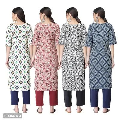 New Crepe Combo Printed Kurtis For Women Pack Of 4-thumb2