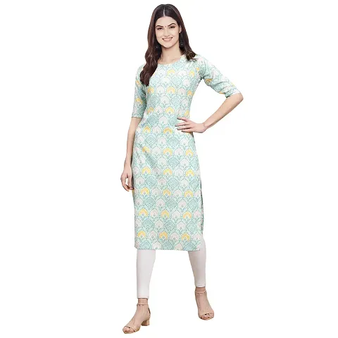 Crepe Printed Straight Kurta