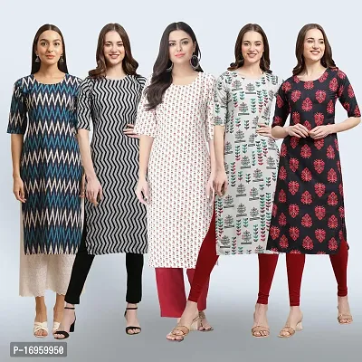 Women Stylish Crepe Printed Staright Kurta-thumb0