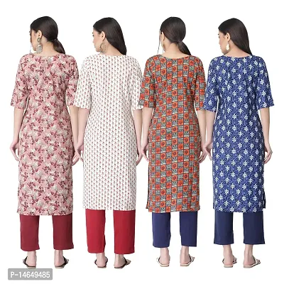 New Crepe Combo Printed Kurtis For Women Pack Of 4-thumb2