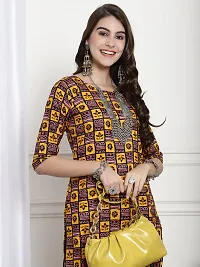 Stylish Multicoloured Crepe Printed Straight Kurta For Women Pack Of 6-thumb2