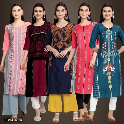 Fancy Crepe Kurtis For Women Pack Of 5-thumb0