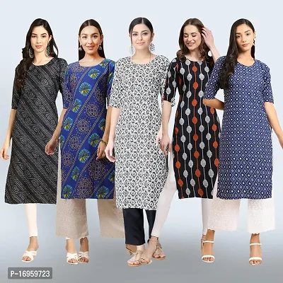 Women Stylish Crepe Printed Staright Kurta