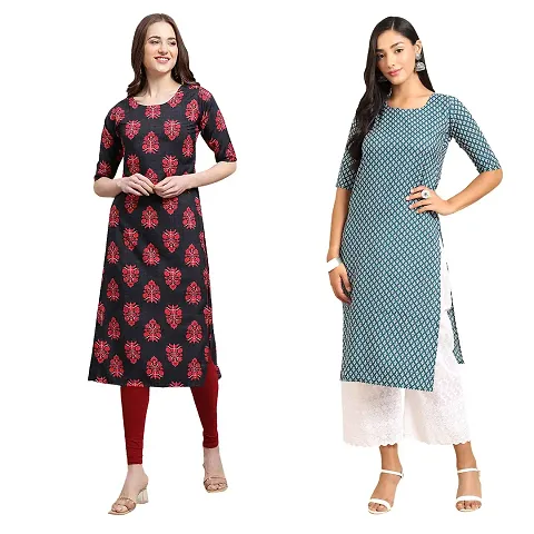 Stylish Crepe Printed Kurti - Pack of 2