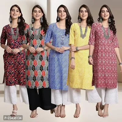 Fancy Crepe Kurtis For Women Pack Of 5