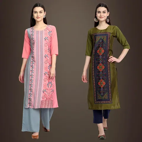 Stylish Fancy Crepe Kurtis Pack Of 2