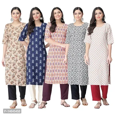 New Crepe Printed Kurtis Combo For Women Pack Of 5