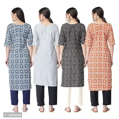 New Crepe Combo Printed Kurtis For Women Pack Of 4-thumb2