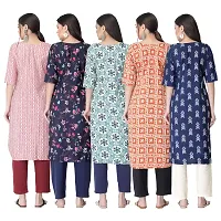 New Crepe Printed Kurtis Combo For Women Pack Of 5-thumb1