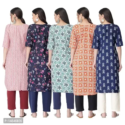 New Crepe Printed Kurtis Combo For Women Pack Of 5-thumb2