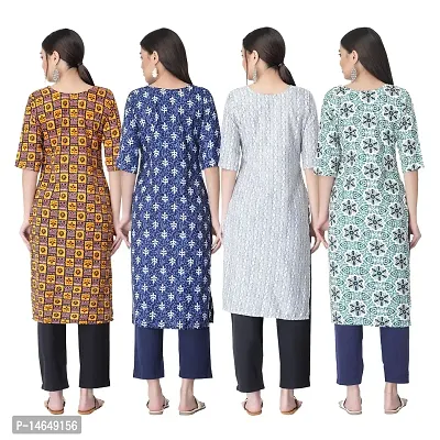 New Crepe Combo Printed Kurtis For Women Pack Of 4-thumb2