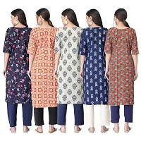 New Crepe Printed Kurtis Combo For Women Pack Of 5-thumb1