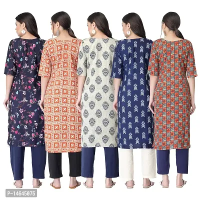 New Crepe Printed Kurtis Combo For Women Pack Of 5-thumb2