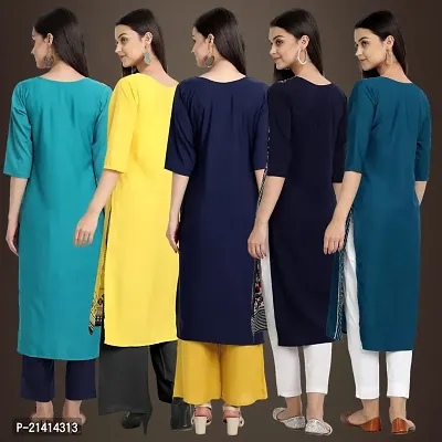 Fancy Crepe Kurtis For Women Pack Of 5-thumb2