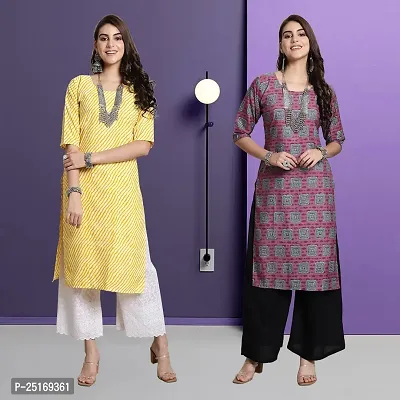 Fancy Crepe Kurtas For Women Pack Of 2-thumb0