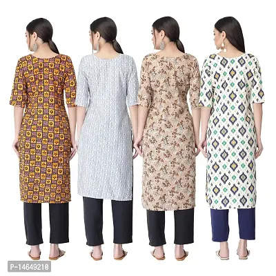 New Crepe Combo Printed Kurtis For Women Pack Of 4-thumb2