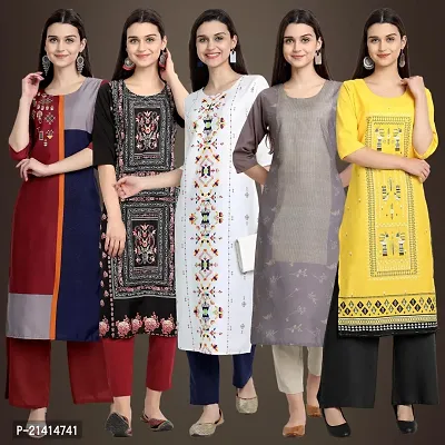 Fancy Crepe Kurtis For Women Pack Of 5