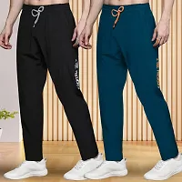 Stylish Multicoloured Lycra Regular Track Pants For Men Pack Of 2-thumb2