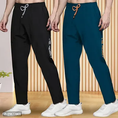 Stylish Multicoloured Lycra Regular Track Pants For Men Pack Of 2-thumb3