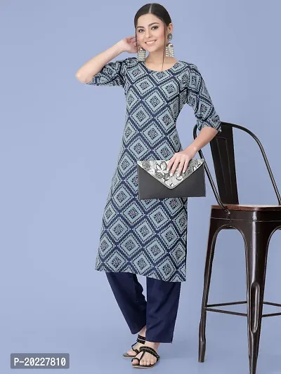 Amazing Crepe Printed Kurta Set For Women-thumb3