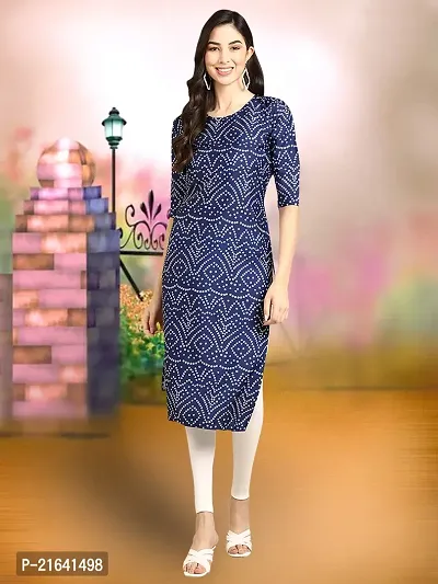 Fancy Crepe Printed Stitched Kurta For Women-thumb0