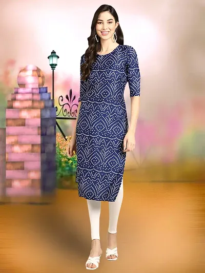 Stylish Straight Crepe Stitched Kurta