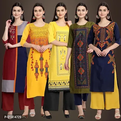 Fancy Crepe Kurtis For Women Pack Of 5