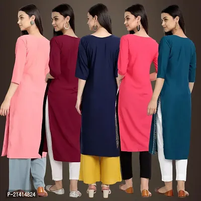 Fancy Crepe Kurtis For Women Pack Of 5-thumb2