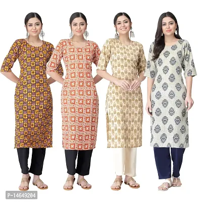 New Crepe Combo Printed Kurtis For Women Pack Of 4