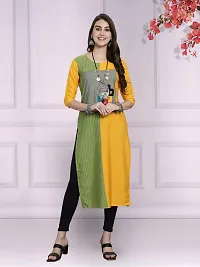 Attractive Multicoloured Printed Crepe Kurta Combo Of 3-thumb1