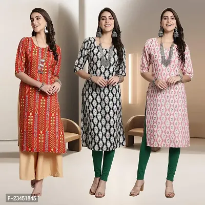 Fancy Rayon Kurtis For Women Pack Of 3-thumb0