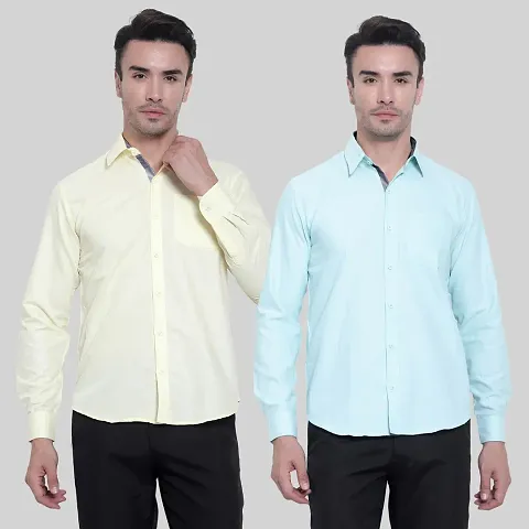 Reliable Solid Long Sleeves Formal Shirts For Men Pack Of 2