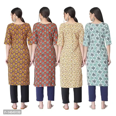 New Crepe Combo Printed Kurtis For Women Pack Of 4-thumb2