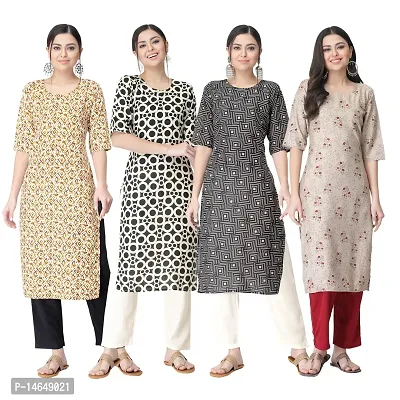 New Crepe Combo Printed Kurtis For Women Pack Of 4