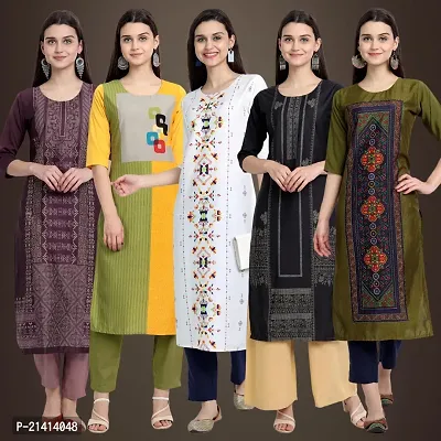 Fancy Crepe Kurtis For Women Pack Of 5-thumb0