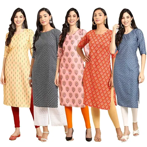 Fancy Combo of 5 Crepe Kurti