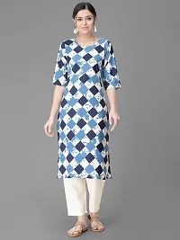 Stylish Crepe Printed Straight Kurta With Pant Set For Women-thumb1