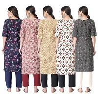 New Crepe Printed Kurtis Combo For Women Pack Of 5-thumb1