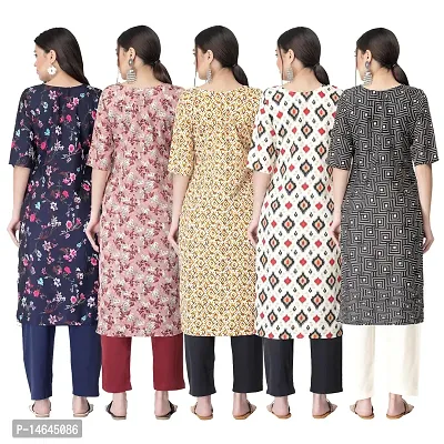 New Crepe Printed Kurtis Combo For Women Pack Of 5-thumb2