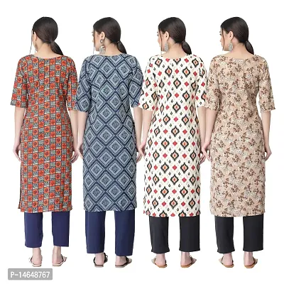 New Crepe Combo Printed Kurtis For Women Pack Of 4-thumb2