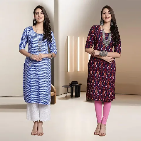 Fancy Rayon Kurtis For Women Pack Of 2