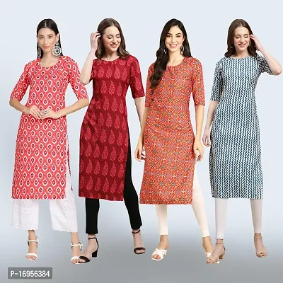 Women Stylish Crepe Straight Kurta